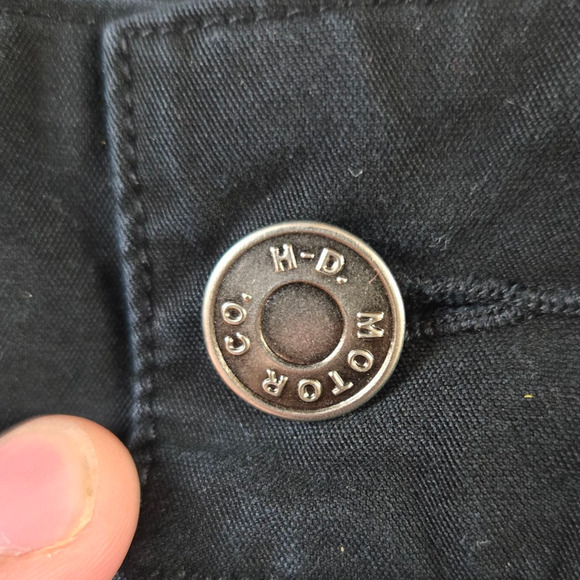 Harley-Davidson Black Rose Embroidered Ankle Zip Motorcycle Riding Pants Size 30 - Picture 5 of 9